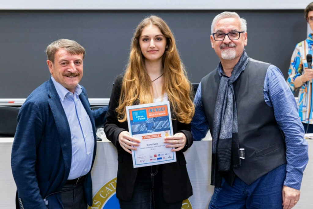 Giacomo Poretti e Luigi Ballerini con Diana Palma - Salesiani Milano