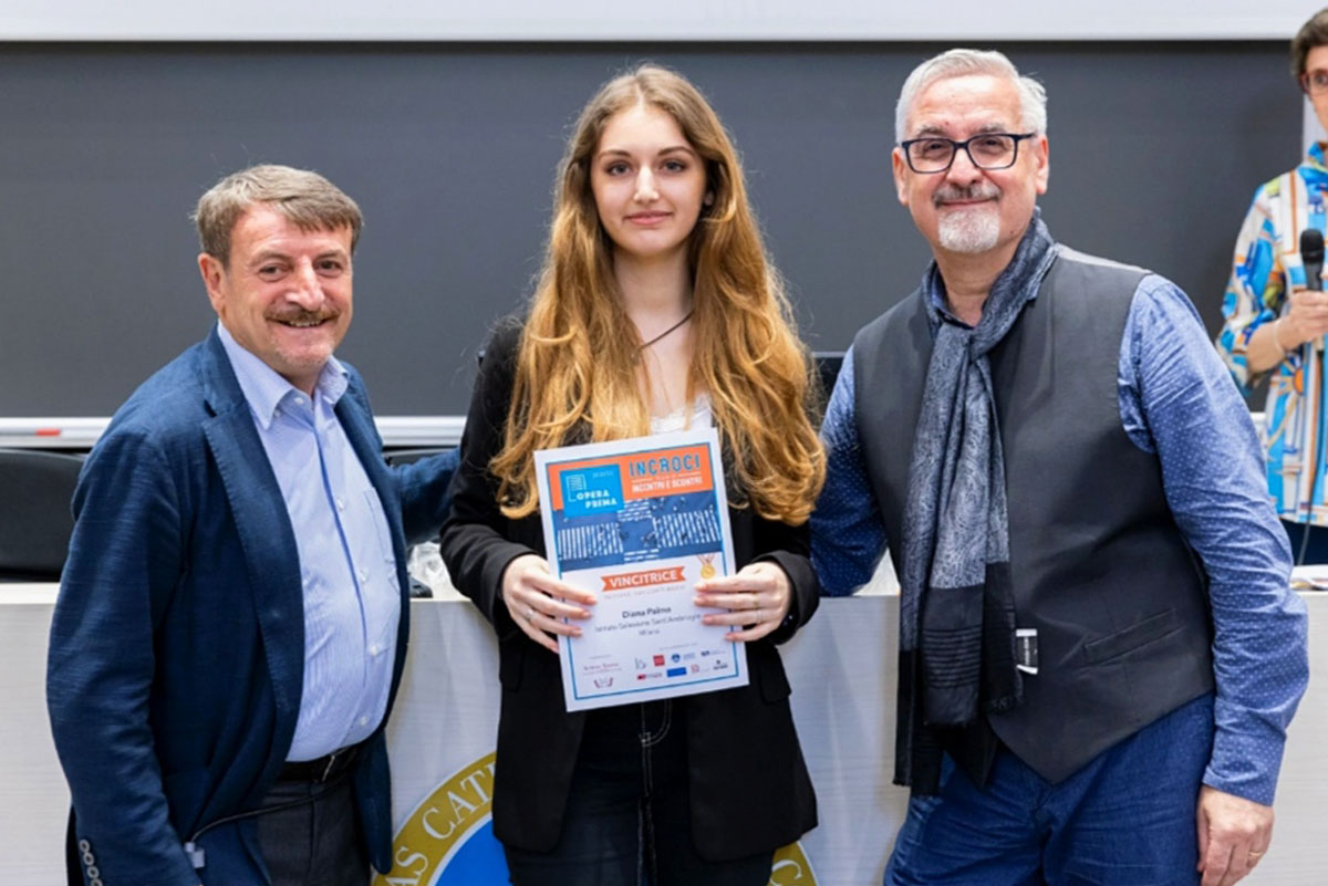 Giacomo Poretti e Luigi Ballerini con Diana Palma - Salesiani Milano